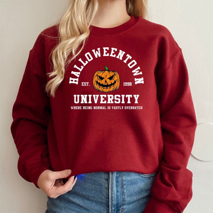 Kvindernes sweatshirt med kreativ Halloween-design og behagelig pasform Skovae