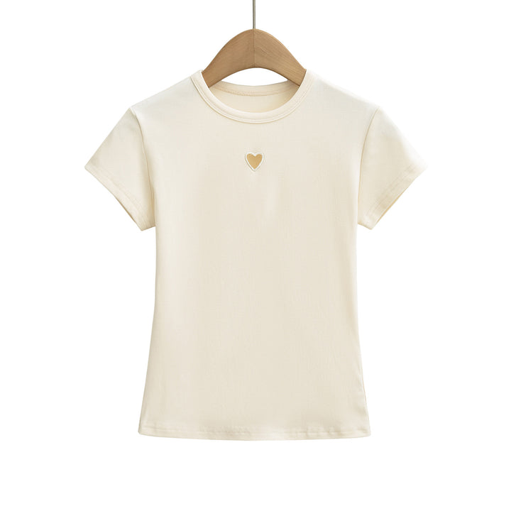 Dame T-shirt med hjerteudskæring og komfortabel pasform Stilla