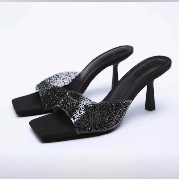 Dame Glitrende Plateau-Pumps med elegant rem og komfortabelt fodseng Stilla