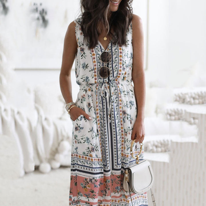 Dame luftigt maxikjole med floral mønster Stilla