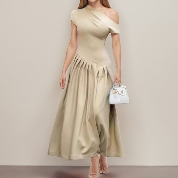 Dame Elegant Maxikjole med Plissé-detaljer Skovae