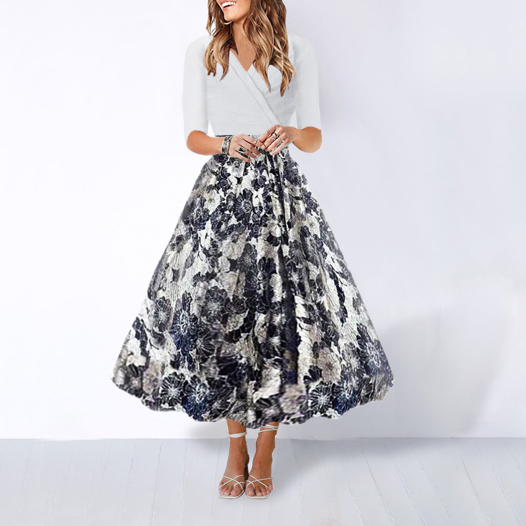Dame Maxi-nederdel med florale detaljer og elegant snit Stilla