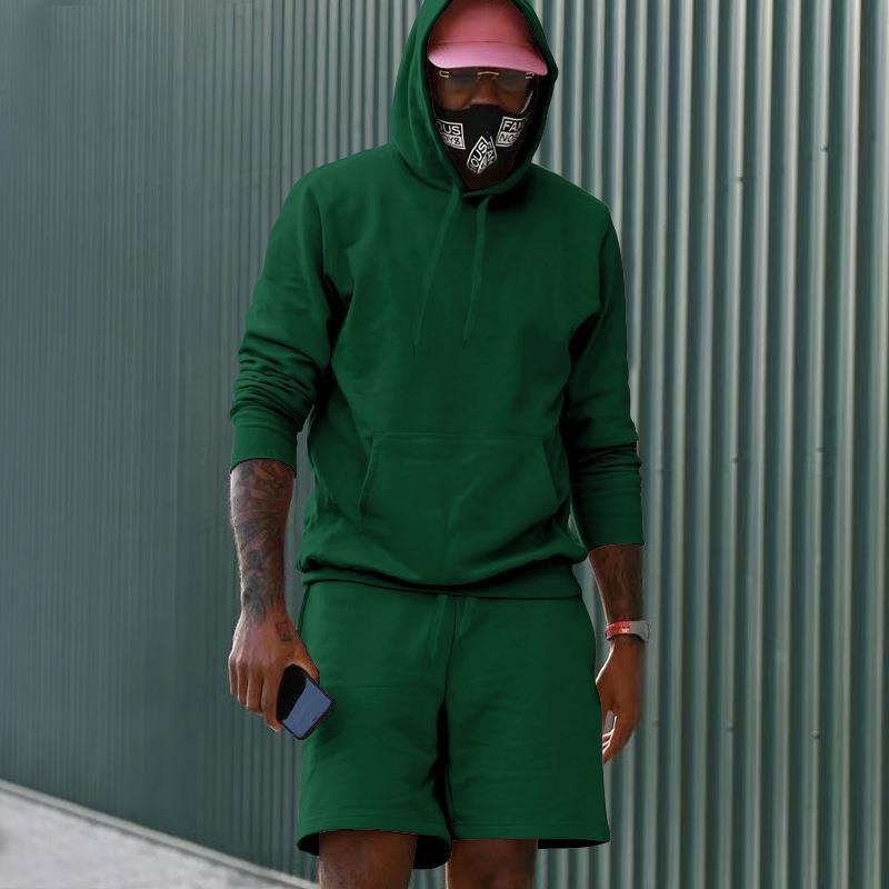 Herrer sporty hoodie og shorts sæt Stilla
