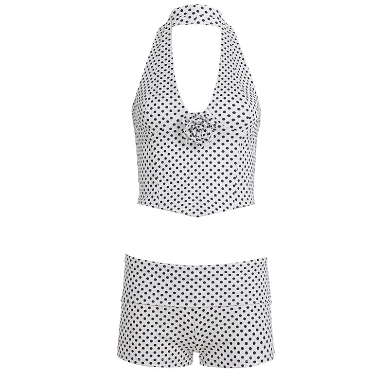 Damen Bikinitop und Shorts-Set mit Polka-Dots Skovae