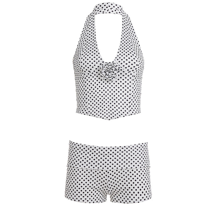 Damen Bikinitop und Shorts-Set mit Polka-Dots Skovae