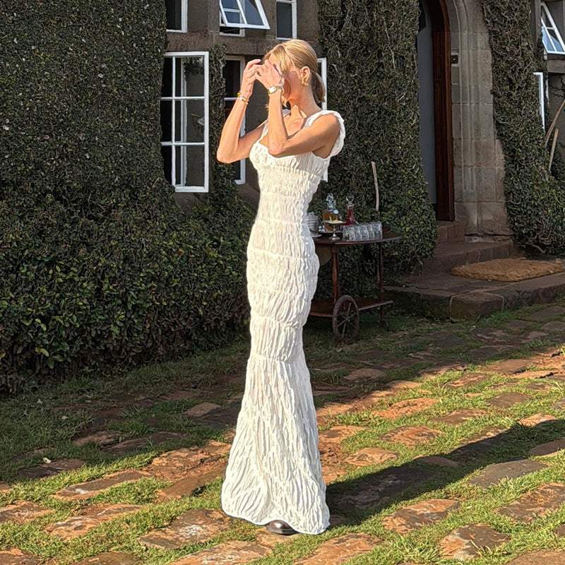 Dame Elegant En-Skulder Maxi Kjole Stilla 1751522472