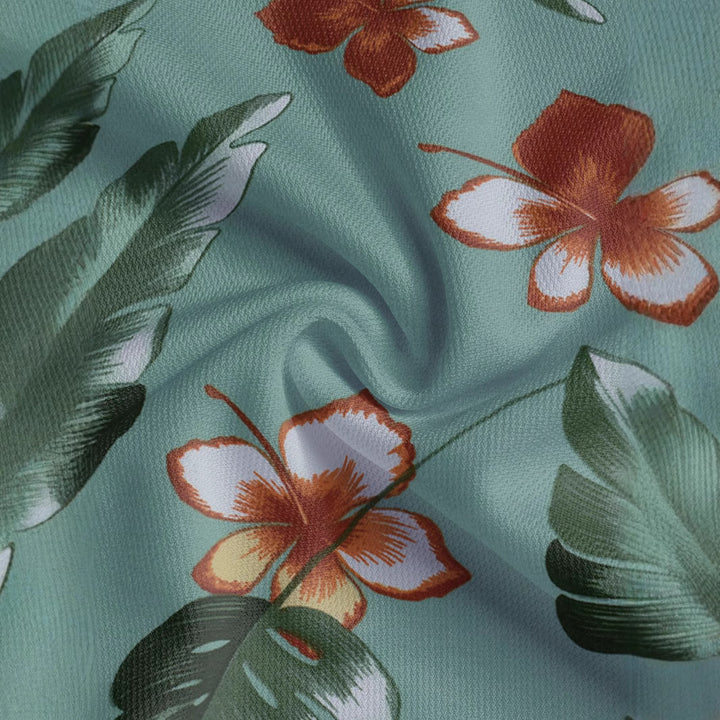 Herren Kortærmet Poloshirt med eksotisk blomsterdesign og åndbare egenskaber Stilla