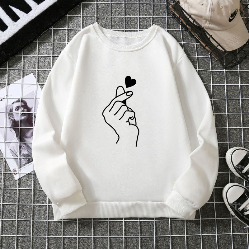 Kvinders sweatshirt med kreativ håndtegnet motiv og blødt indvendigt foer Stilla