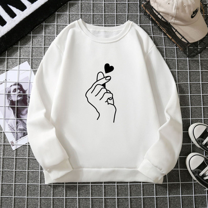 Kvinders sweatshirt med kreativ håndtegnet motiv og blødt indvendigt foer Stilla