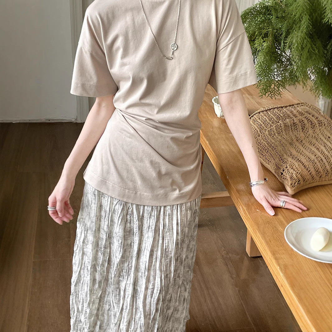 Dame afslappet T-shirt med unik snit og innovative detaljer Stilla