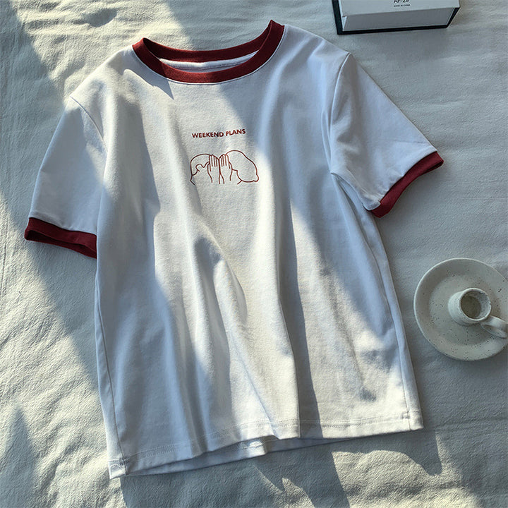 Dame Casual Graphic T-Shirt med legende statement-design Stilla