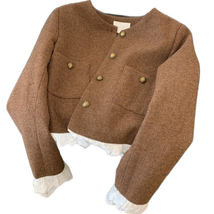 Kvinders fashionable korte jakke med elegante blonder detaljer Stilla