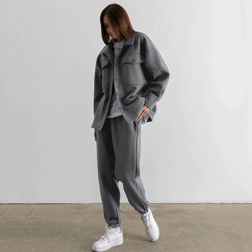 Dame løs fritids sæt med elegante blazer og joggingbukser Stilla