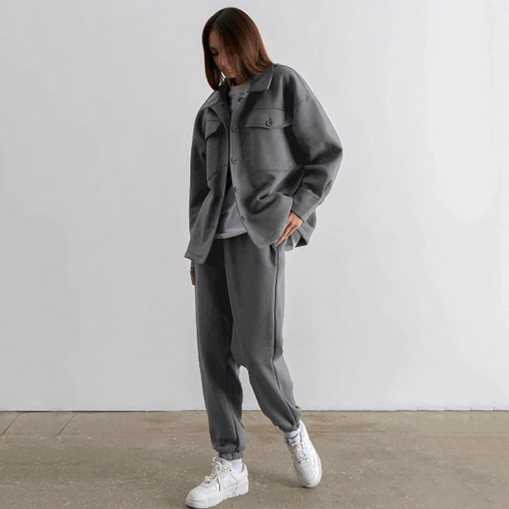 Dame løs fritids sæt med elegante blazer og joggingbukser Stilla