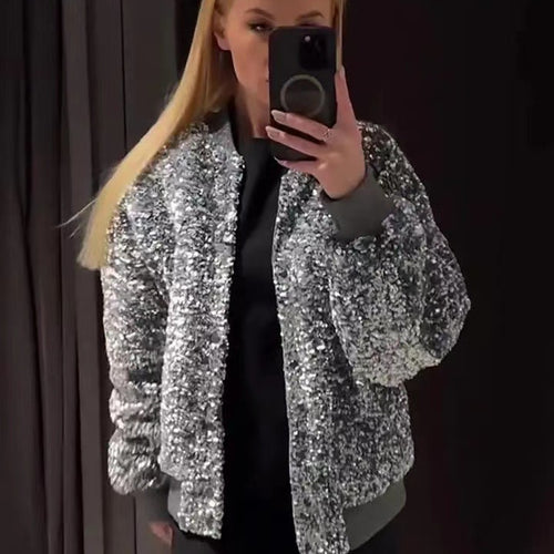 Dames fleece bomberjakke med struktureret ydermateriale og bred pasform Skovae