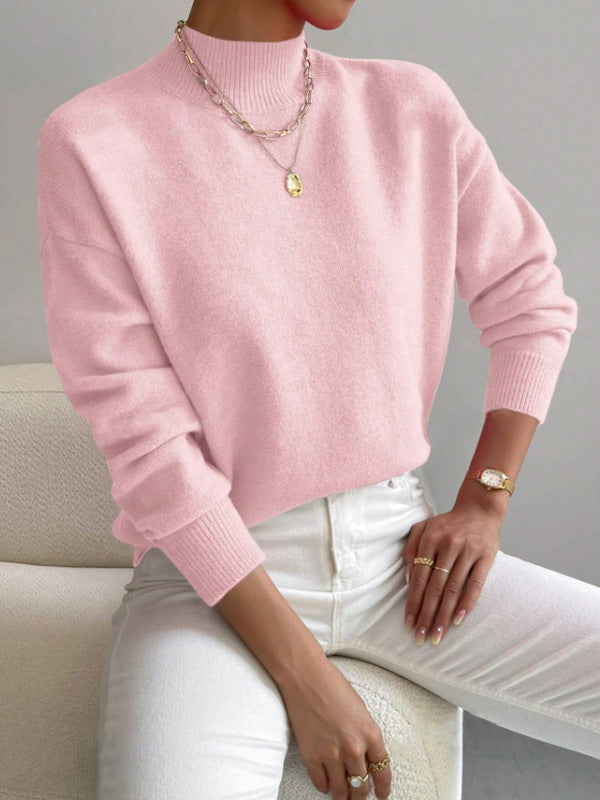 Kvinders sweater med høj krave og blødt materiale Stilla