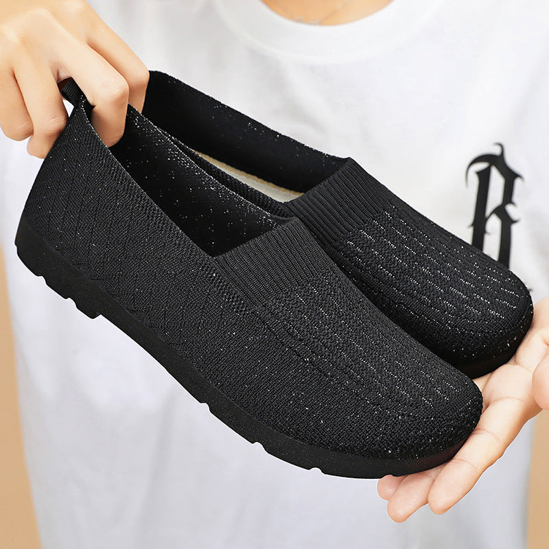 Femme Stilfulde Slip-On Fritidssneakers med åndbart strikdesign Stilla