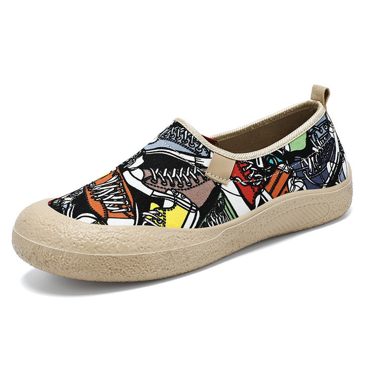 Dame Modiske Slip-On Sneakers med farverigt mønster og skridsikker sål Stilla
