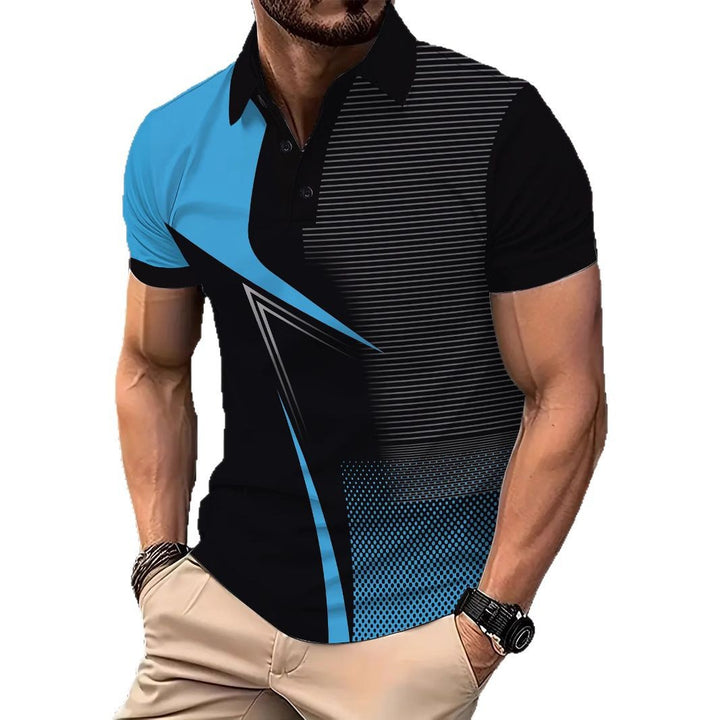 Herre Poloshirt med dynamisk grafikdesign og åndbare egenskaber Stilla