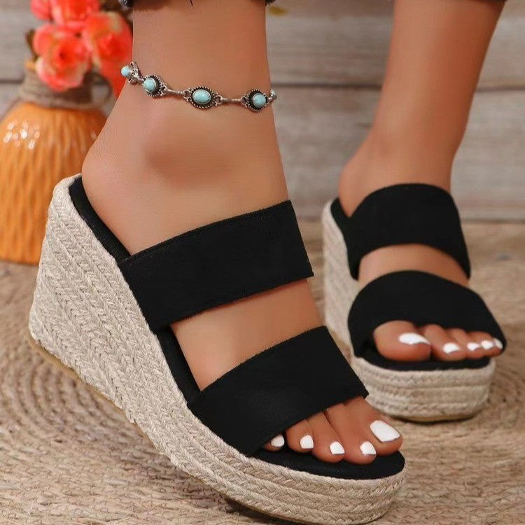 Dame Wedge Sandaler med brede remme og skridsikre såler Stilla