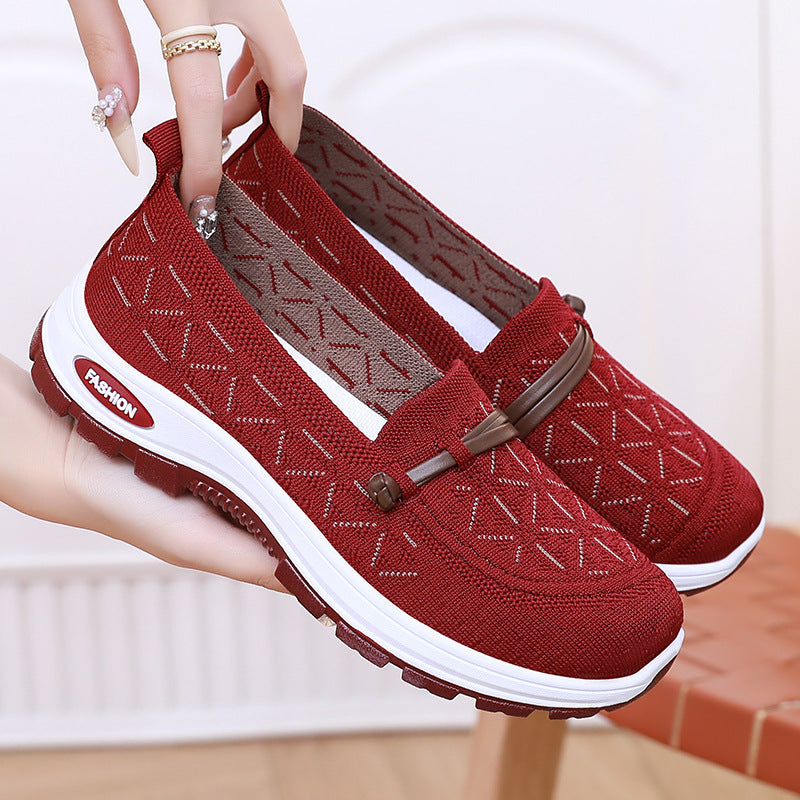 Femme Stilfulde Slip-On Komfort Sneakers med dekorativt strikdesign Stilla