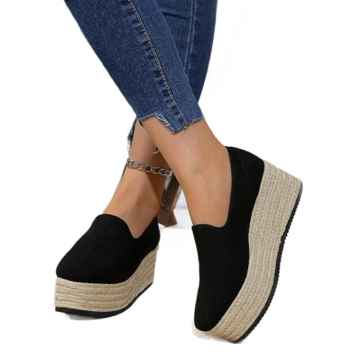 Dame Plateau-sandaler med elastisk udskæring og komfortabelt jute-design Stilla