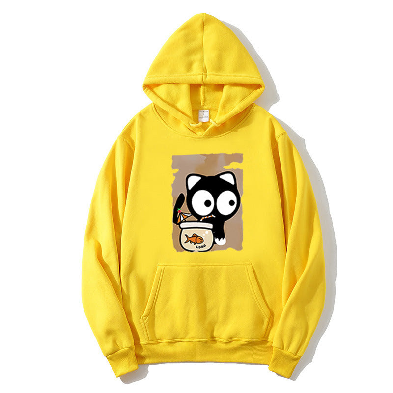 Kvinders hætte sweatshirt med sødt katte design Skovae