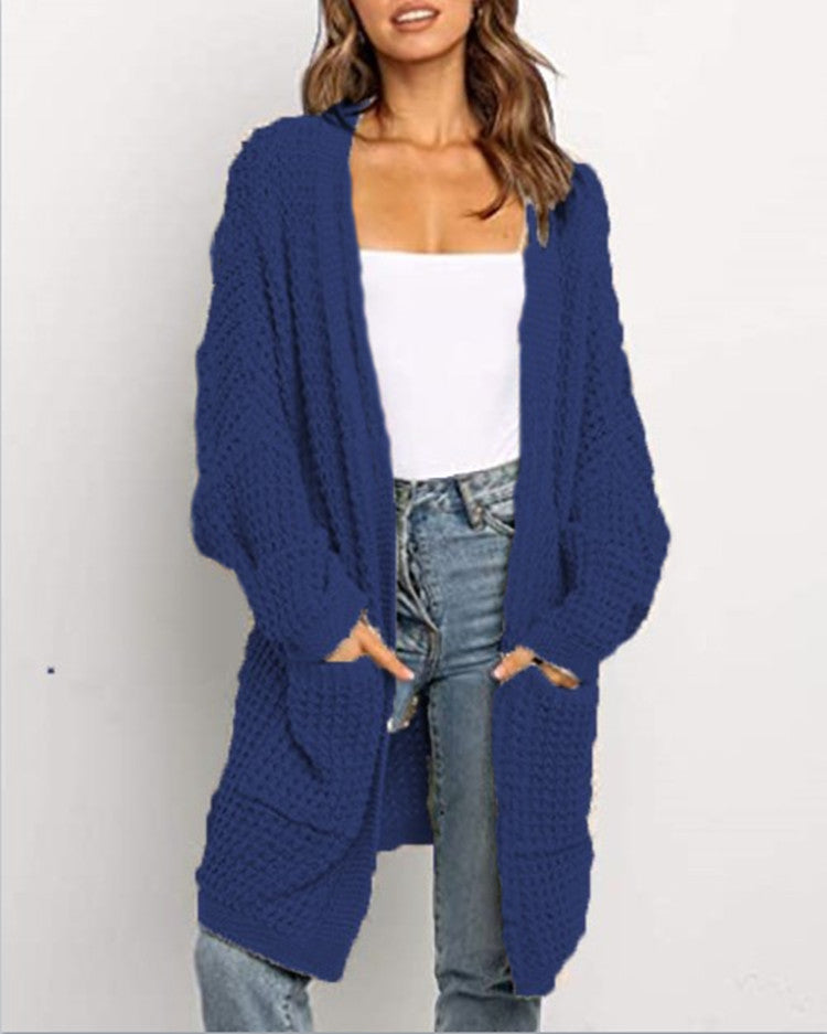 Kvinders chunky strikket cardigan med praktiske lommer og løs pasform Stilla