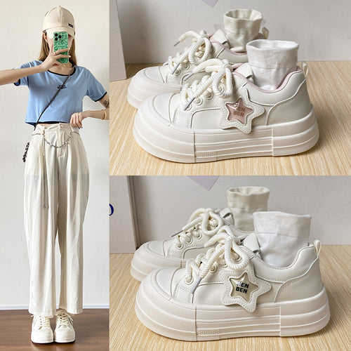 Dame Sneakers med unikt stjernedetalje og trendy plateau sål Stilla