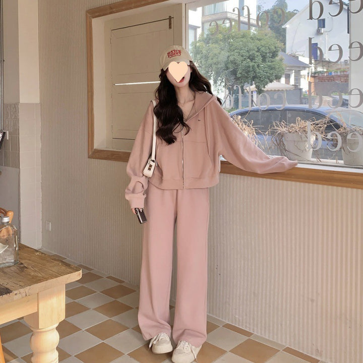 Damer Casual Zip-Up Hoodie og Joggingbukser Sæt Stilla