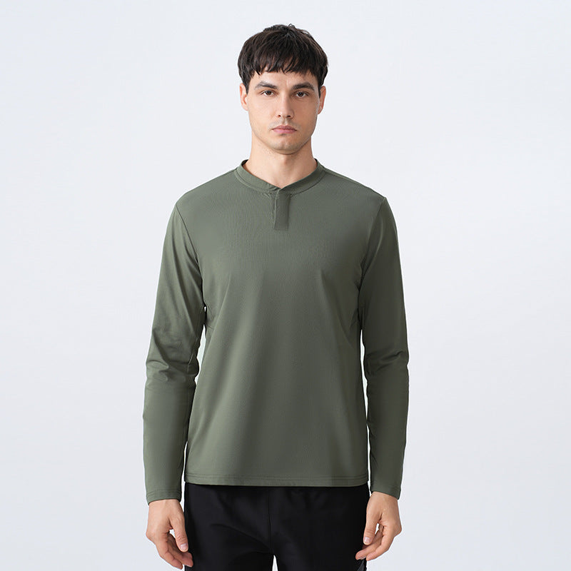 Herrer Sporty Langærmet T-shirt med funktionel krave Stilla