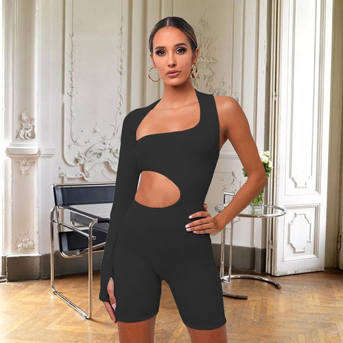 Dame figurformet Cut-Out-overalls med asymmetrisk design Stilla