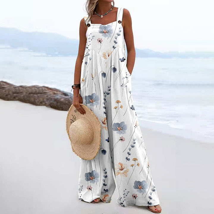 Dame Løs Jumpsuit med floraltryk og bredt ben Stilla