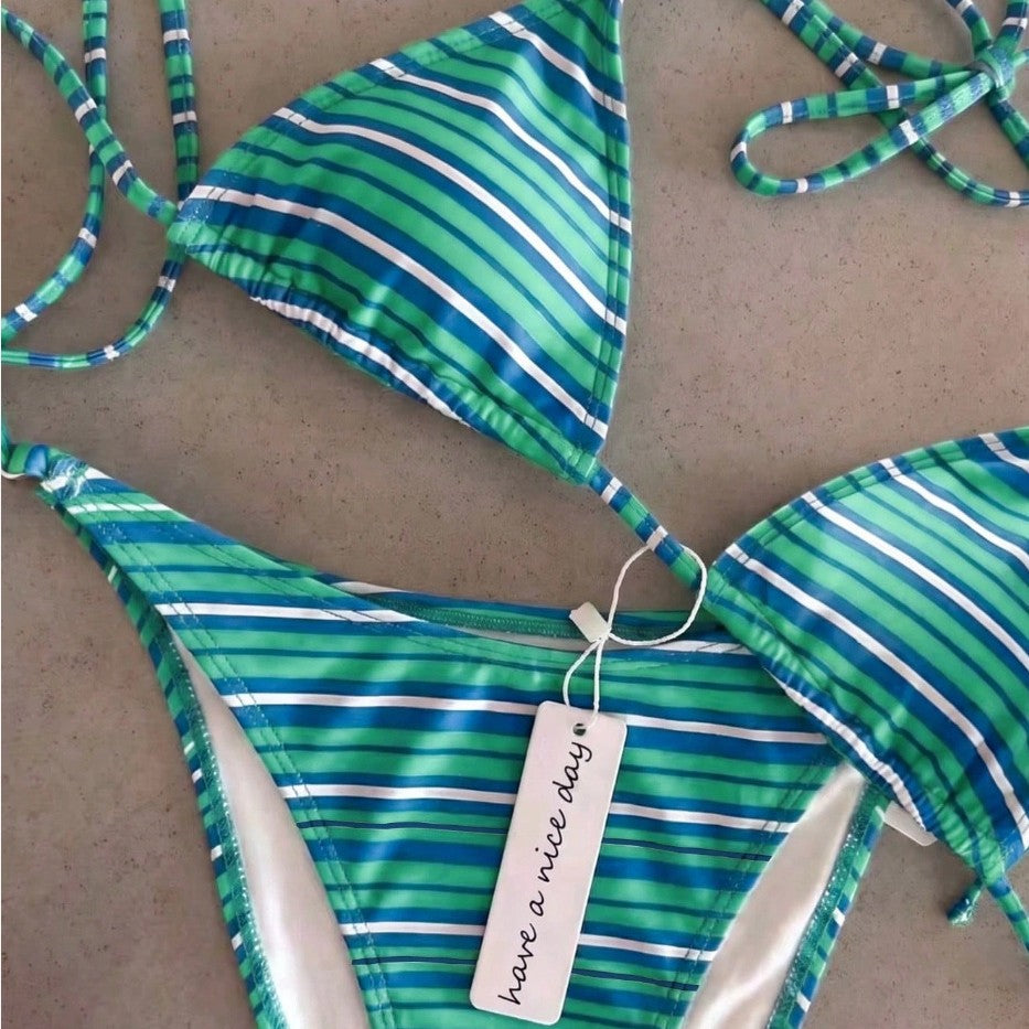 Dame Triangel-Bikini med klassisk prikmønster Skovae