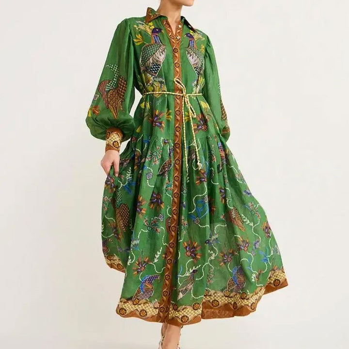 Kvinders maxi kjole med detaljeret broderi design Stilla