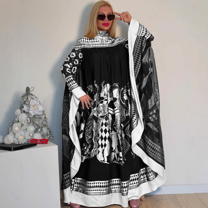 Dame Kunstnerisk Maxikjole med festligt design Stilla