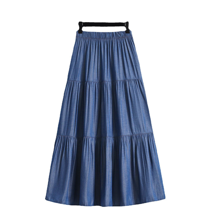 Dame midi-nederdel i afslappet vintage-stil Skovae