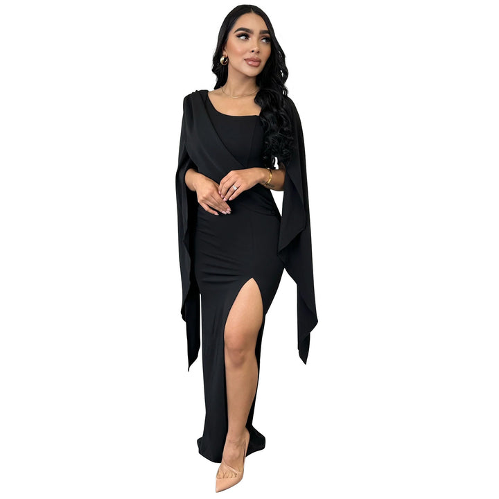 Dame Elegant Maxi-kjole med asymmetrisk overdel og sideslids Stilla