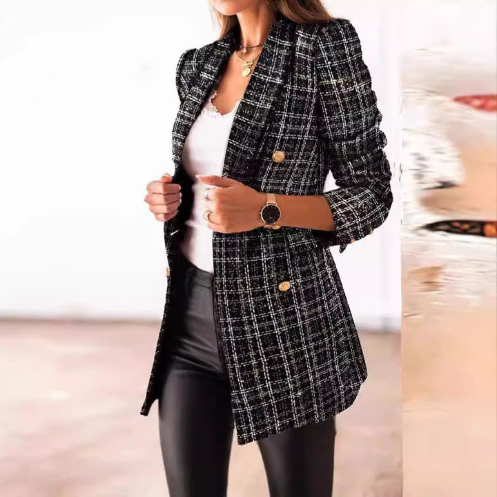 Dame ternet blazer med dobbelt knaplukning Stilla