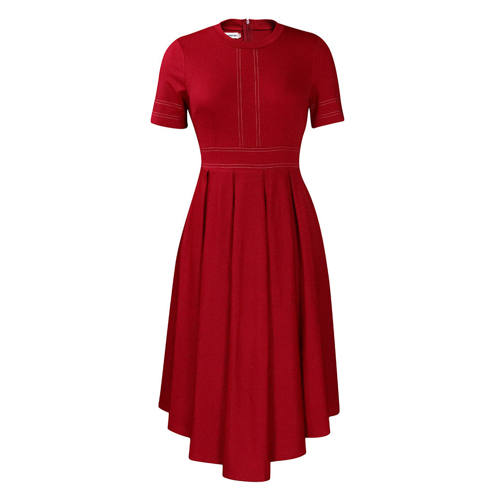Dame midikjole med elegant snit og svajende skirt Stilla