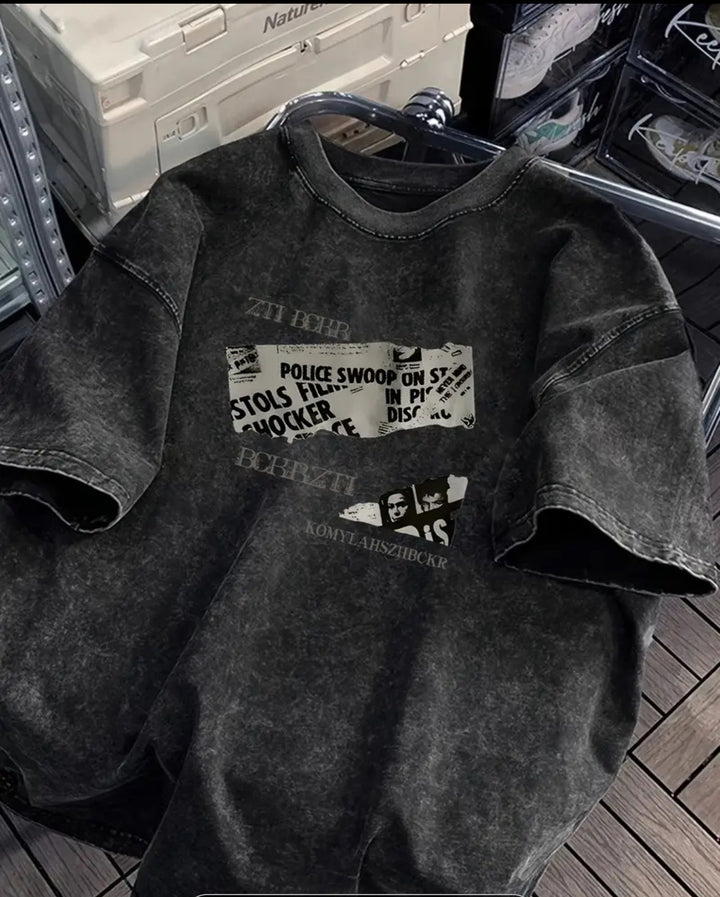 Dame Oversized T-shirt med kreativ grafisk tryk og afslappet pasform Stilla