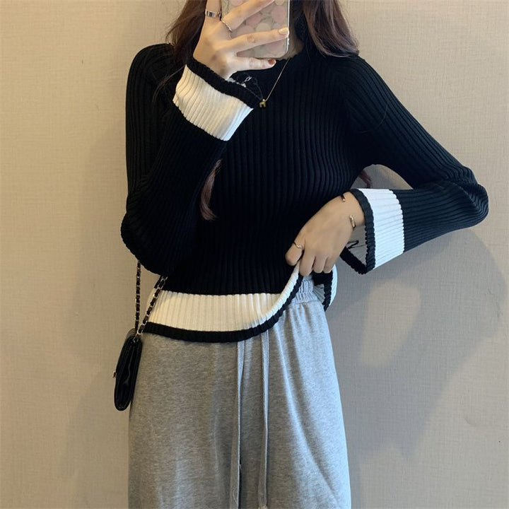 Damerne fashionable ribbet strikket trøje med casual snit Stilla