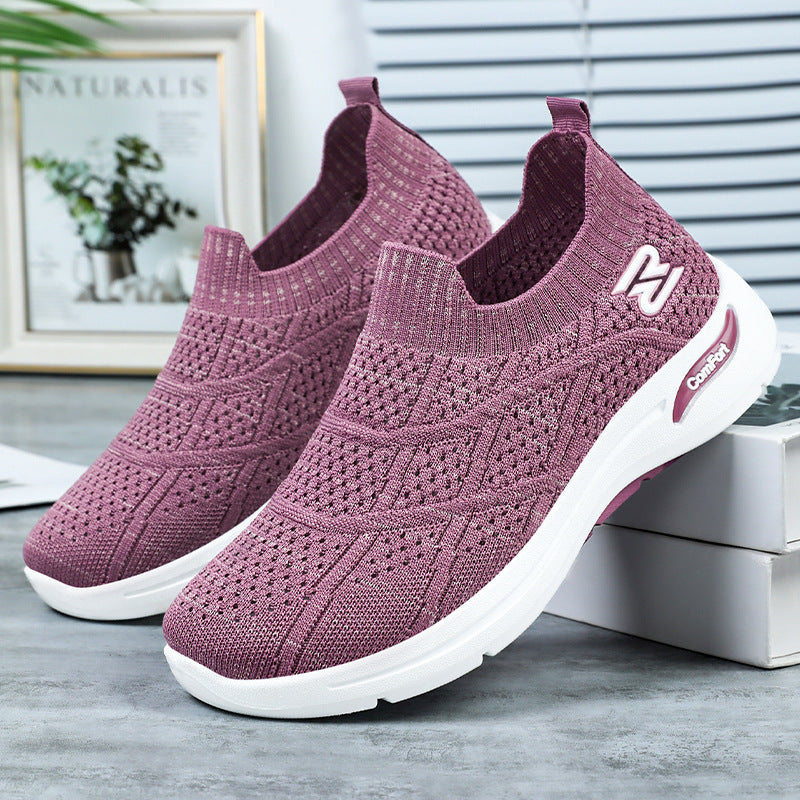 Femme Slip-On Komfort Sneakers med strækbart strik-overmateriale Stilla