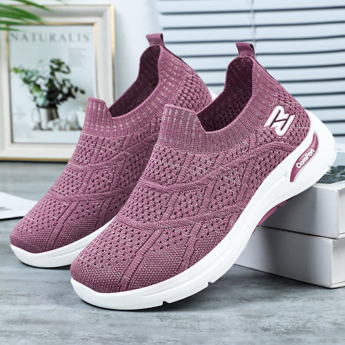 Femme Slip-On Komfort Sneakers med strækbart strik-overmateriale Stilla