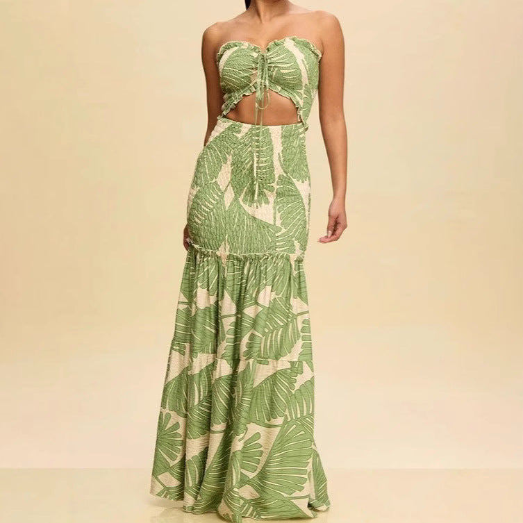 Femme Cut-Out Strapless Maxikjole Stilla