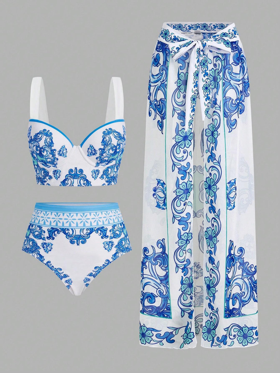 Dame Bikiniset med elegant Pareo Skovae