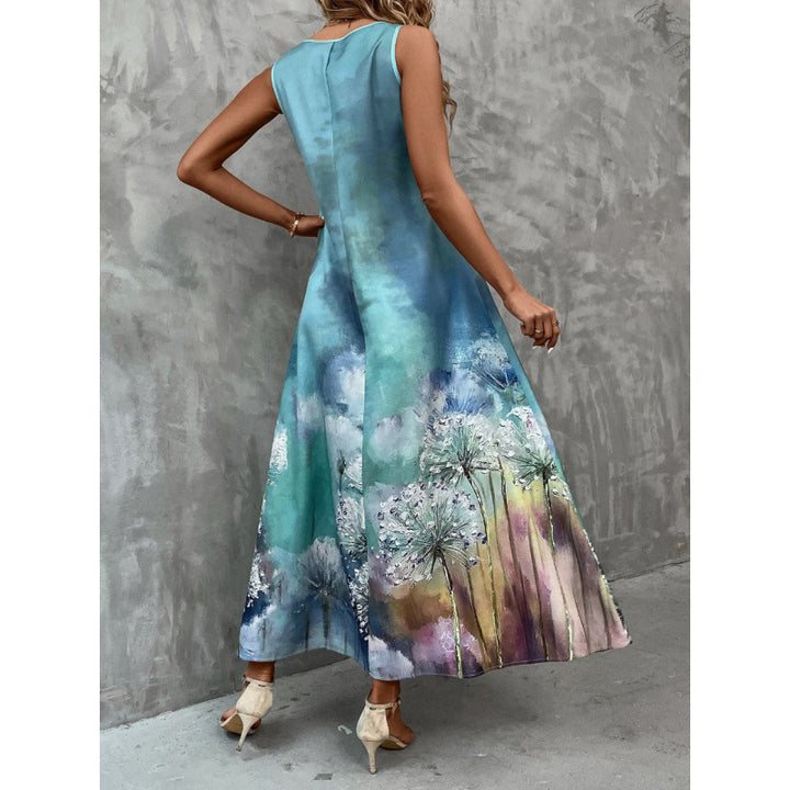 Femme Floral Print A-linje Maxi Kjole Stilla