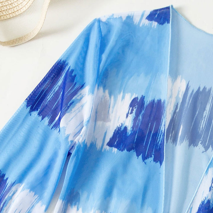 Dame Bikinisæt med gennemsigtig Kimono og moderne design Skovae