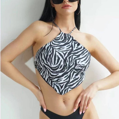 Dame bustier bikini top med asymmetrisk snit Skovae