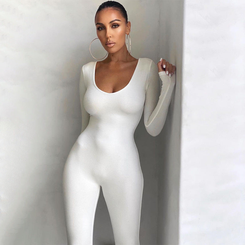 Dame Elegant Langærmet Bodystocking Stilla